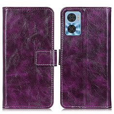 Coque Portefeuille Livre Cuir Etui Clapet K04Z pour Motorola Moto E22i Violet