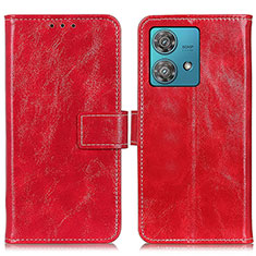 Coque Portefeuille Livre Cuir Etui Clapet K04Z pour Motorola Moto Edge 40 Neo 5G Rouge