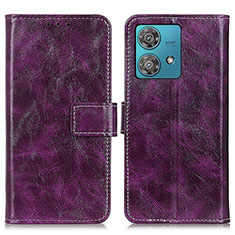 Coque Portefeuille Livre Cuir Etui Clapet K04Z pour Motorola Moto Edge 40 Neo 5G Violet