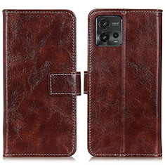 Coque Portefeuille Livre Cuir Etui Clapet K04Z pour Motorola Moto G72 Marron