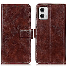 Coque Portefeuille Livre Cuir Etui Clapet K04Z pour Motorola Moto G73 5G Marron