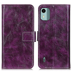 Coque Portefeuille Livre Cuir Etui Clapet K04Z pour Nokia C12 Plus Violet