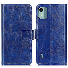 Coque Portefeuille Livre Cuir Etui Clapet K04Z pour Nokia C12 Pro Bleu