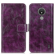 Coque Portefeuille Livre Cuir Etui Clapet K04Z pour Nokia C21 Violet