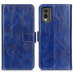 Coque Portefeuille Livre Cuir Etui Clapet K04Z pour Nokia C210 Bleu
