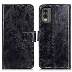 Coque Portefeuille Livre Cuir Etui Clapet K04Z pour Nokia C210 Noir