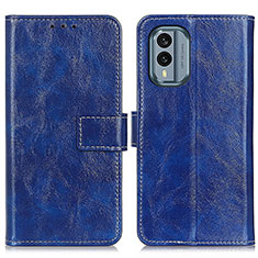 Coque Portefeuille Livre Cuir Etui Clapet K04Z pour Nokia X30 5G Bleu