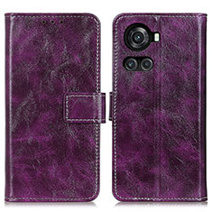 Coque Portefeuille Livre Cuir Etui Clapet K04Z pour OnePlus 10R 5G Violet