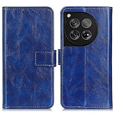 Coque Portefeuille Livre Cuir Etui Clapet K04Z pour OnePlus 12 5G Bleu