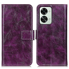 Coque Portefeuille Livre Cuir Etui Clapet K04Z pour OnePlus Nord 2T 5G Violet