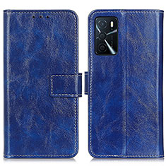 Coque Portefeuille Livre Cuir Etui Clapet K04Z pour Oppo A16 Bleu