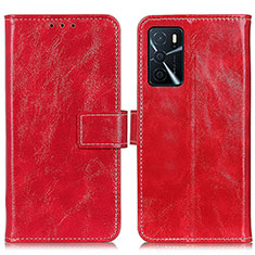 Coque Portefeuille Livre Cuir Etui Clapet K04Z pour Oppo A16 Rouge