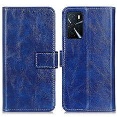 Coque Portefeuille Livre Cuir Etui Clapet K04Z pour Oppo A16s Bleu