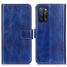 Coque Portefeuille Livre Cuir Etui Clapet K04Z pour Oppo A53s 5G Bleu