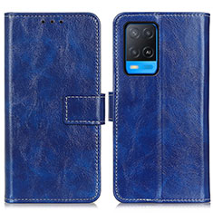 Coque Portefeuille Livre Cuir Etui Clapet K04Z pour Oppo A54 4G Bleu