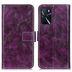 Coque Portefeuille Livre Cuir Etui Clapet K04Z pour Oppo A54s Violet