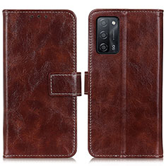 Coque Portefeuille Livre Cuir Etui Clapet K04Z pour Oppo A55 5G Marron