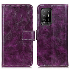 Coque Portefeuille Livre Cuir Etui Clapet K04Z pour Oppo A95 5G Violet