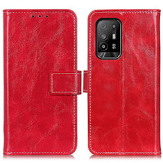 Coque Portefeuille Livre Cuir Etui Clapet K04Z pour Oppo F19 Pro+ Plus 5G Rouge