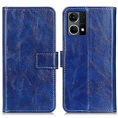 Coque Portefeuille Livre Cuir Etui Clapet K04Z pour Oppo F21 Pro 4G Bleu