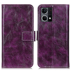 Coque Portefeuille Livre Cuir Etui Clapet K04Z pour Oppo F21 Pro 4G Violet