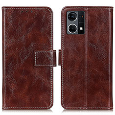 Coque Portefeuille Livre Cuir Etui Clapet K04Z pour Oppo F21s Pro 4G Marron