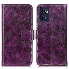 Coque Portefeuille Livre Cuir Etui Clapet K04Z pour Oppo Find X5 Lite 5G Violet