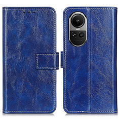 Coque Portefeuille Livre Cuir Etui Clapet K04Z pour Oppo Reno10 5G Bleu