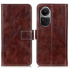 Coque Portefeuille Livre Cuir Etui Clapet K04Z pour Oppo Reno10 5G Marron