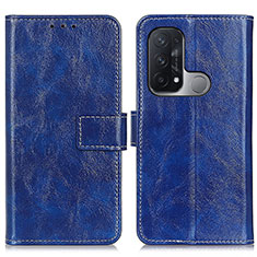 Coque Portefeuille Livre Cuir Etui Clapet K04Z pour Oppo Reno5 A Bleu