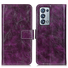 Coque Portefeuille Livre Cuir Etui Clapet K04Z pour Oppo Reno6 Pro+ Plus 5G Violet
