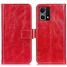 Coque Portefeuille Livre Cuir Etui Clapet K04Z pour Oppo Reno7 4G Rouge