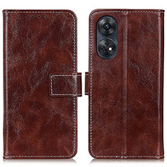 Coque Portefeuille Livre Cuir Etui Clapet K04Z pour Oppo Reno8 T 4G Marron