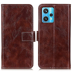 Coque Portefeuille Livre Cuir Etui Clapet K04Z pour Realme 9 4G Marron