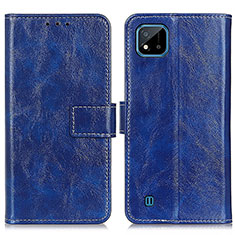 Coque Portefeuille Livre Cuir Etui Clapet K04Z pour Realme C11 (2021) Bleu