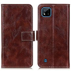 Coque Portefeuille Livre Cuir Etui Clapet K04Z pour Realme C11 (2021) Marron