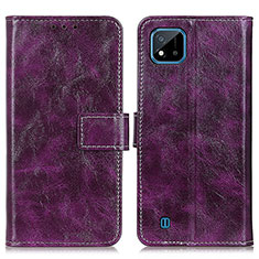 Coque Portefeuille Livre Cuir Etui Clapet K04Z pour Realme C11 (2021) Violet