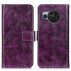 Coque Portefeuille Livre Cuir Etui Clapet K04Z pour Sharp Aquos R8 Violet