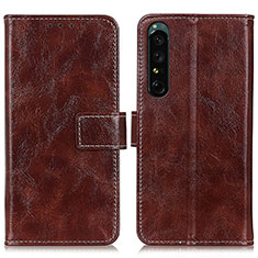 Coque Portefeuille Livre Cuir Etui Clapet K04Z pour Sony Xperia 1 IV Marron