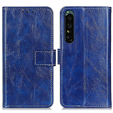 Coque Portefeuille Livre Cuir Etui Clapet K04Z pour Sony Xperia 1 IV SO-51C Bleu