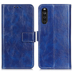 Coque Portefeuille Livre Cuir Etui Clapet K04Z pour Sony Xperia 10 III Bleu