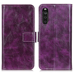 Coque Portefeuille Livre Cuir Etui Clapet K04Z pour Sony Xperia 10 III Lite Violet