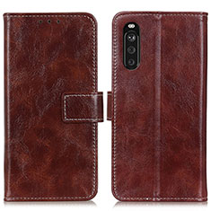 Coque Portefeuille Livre Cuir Etui Clapet K04Z pour Sony Xperia 10 III SO-52B Marron