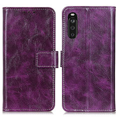 Coque Portefeuille Livre Cuir Etui Clapet K04Z pour Sony Xperia 10 III SO-52B Violet