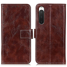 Coque Portefeuille Livre Cuir Etui Clapet K04Z pour Sony Xperia 10 IV Marron