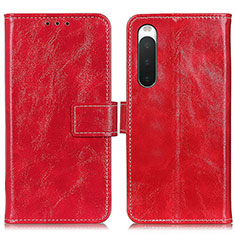 Coque Portefeuille Livre Cuir Etui Clapet K04Z pour Sony Xperia 10 IV Rouge