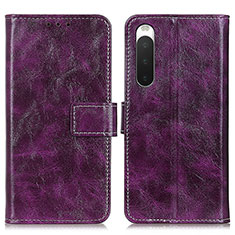 Coque Portefeuille Livre Cuir Etui Clapet K04Z pour Sony Xperia 10 IV SO-52C Violet