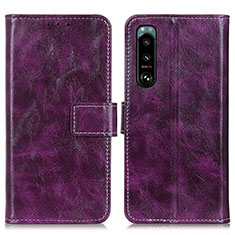 Coque Portefeuille Livre Cuir Etui Clapet K04Z pour Sony Xperia 5 III SO-53B Violet