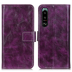 Coque Portefeuille Livre Cuir Etui Clapet K04Z pour Sony Xperia 5 III Violet