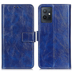 Coque Portefeuille Livre Cuir Etui Clapet K04Z pour Vivo iQOO Z6 5G Bleu